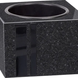Misa granitowa z pionowymi czarnymi paskami MK3BLACK w czarnym granicie Szwed