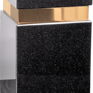 Wazon granitowy z poziomym złotym paskiem WK7GOLD w czarnym granicie Szwed